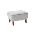 **Pouf en tissu gris avec pieds en bois**
