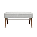 **Pouf en tissu gris avec pieds en bois**