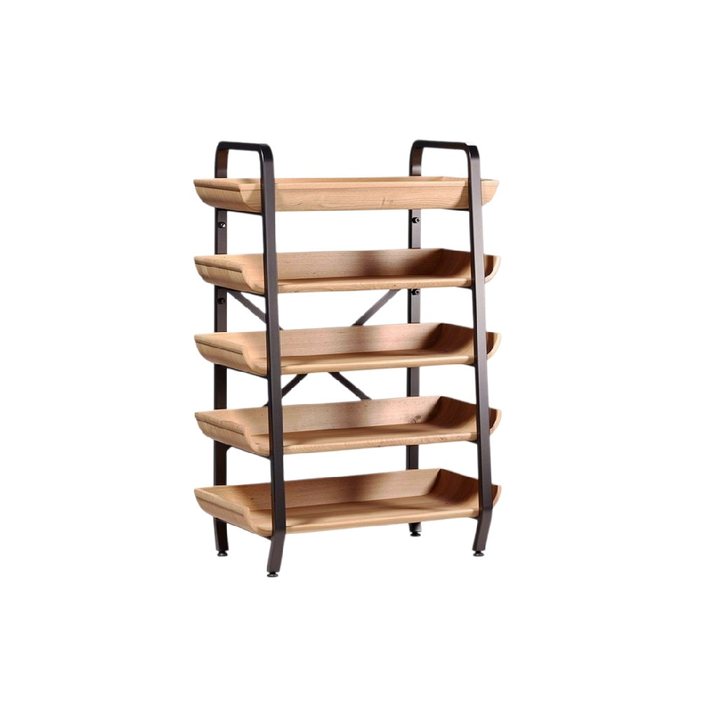 **Étagère en bois et métal avec 5 niveaux de rangement**